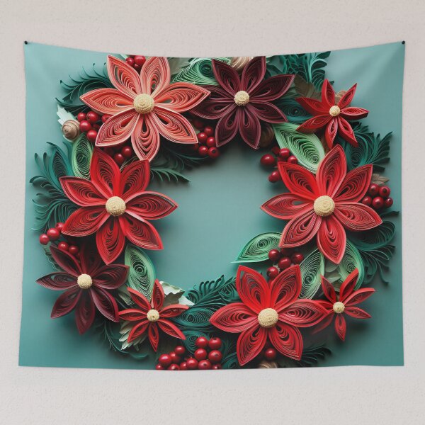 Item preview, Paper quilling Christmas holiday wreath designed and sold by dcrc.