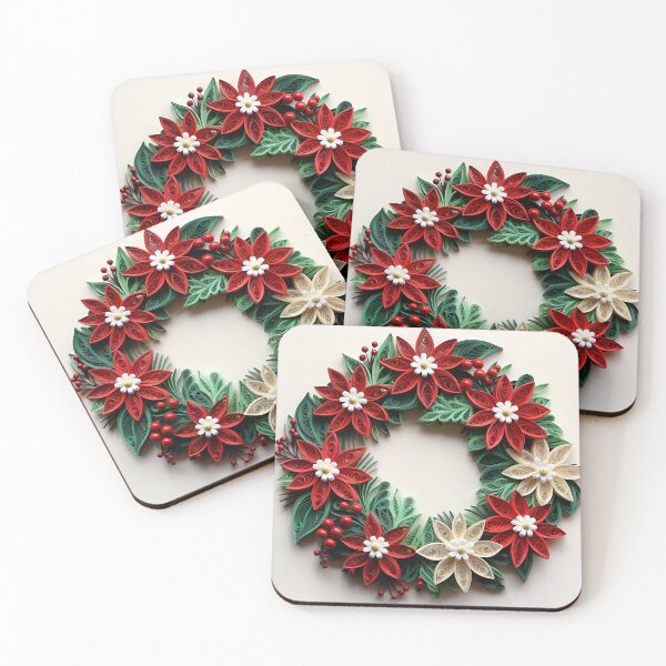 Item preview, Paper quilling Christmas holiday wreath designed and sold by dcrc.
