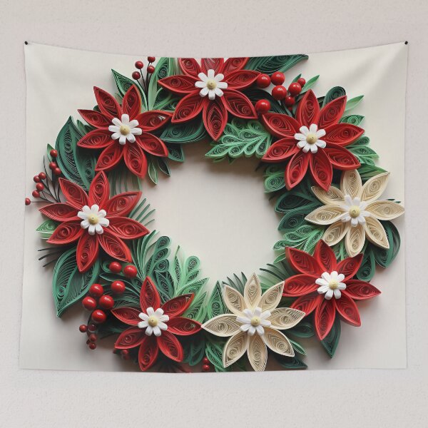 Item preview, Paper quilling Christmas holiday wreath designed and sold by dcrc.
