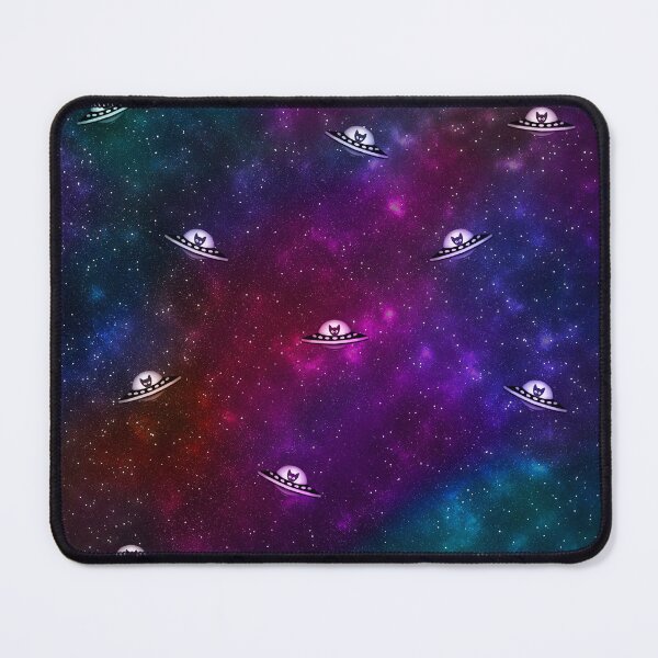 Spaceship Kitten UFOs Mouse Pad
