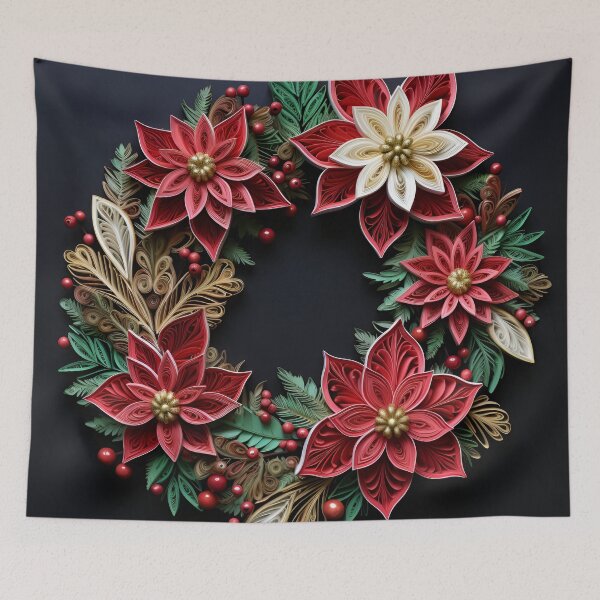 Item preview, paper quilling christmas holiday wreath designed and sold by dcrc.