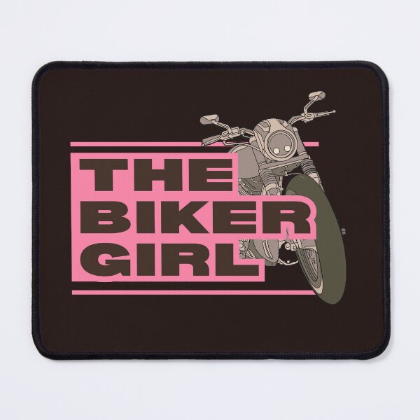 Item preview, Retro style THE BIKER GIRL. Pink Motorcyclist. designed and sold by VieBelieve.
