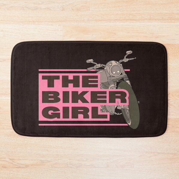 Item preview, Retro style THE BIKER GIRL. Pink Motorcyclist. designed and sold by VieBelieve.