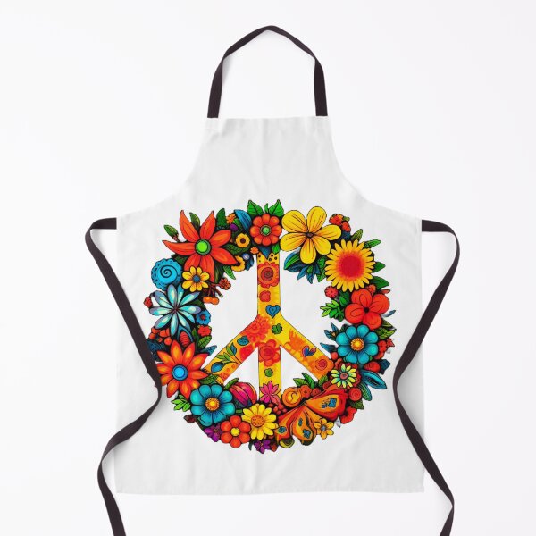 Item preview, Boho Wildflowers Peace Sign floral wreath designed and sold by BuxomBabe21.