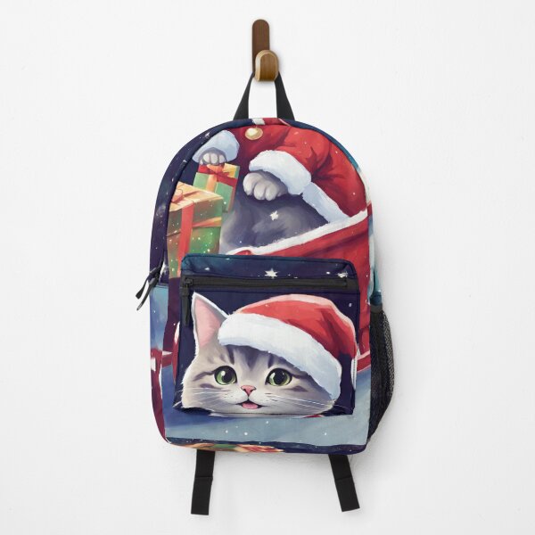 Item preview, Smiling Kitty Cat Santa Claus distributing Christnas Gifts on Sledge across Milky Way Galaxy designed and sold by Oorviart.