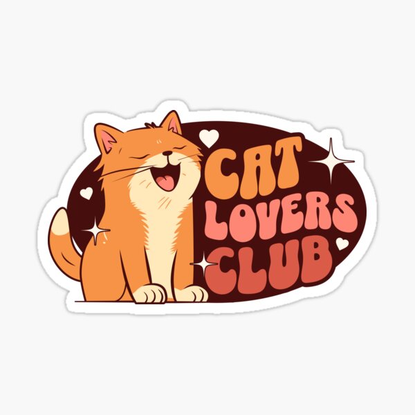 Cat lovers club - Light Background Sticker for Sale by evamartinelli