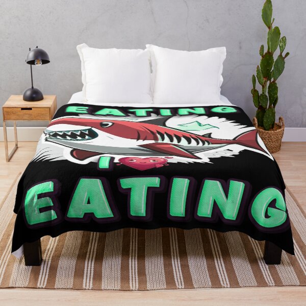Item preview, Great White Shark - Eating I Love Eating - Green text designed and sold by MegaDirt.