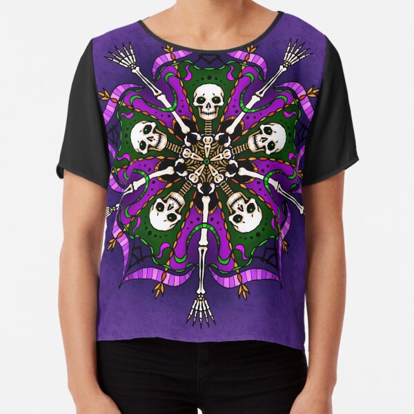 Skeleton Quintet Mandala Chiffon Top