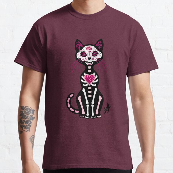 "Gato Rosado" Sugar Skull Cat Classic T-Shirt