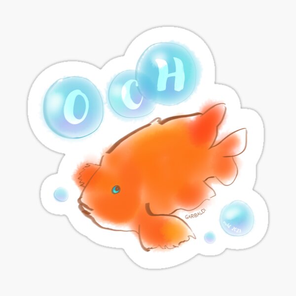 Garibaldi fish (2023) OC Habitats Sticker Sticker