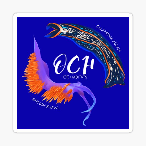 Spanish Shawl and California Aglaja (2022) OC Habitats Sticker Sticker