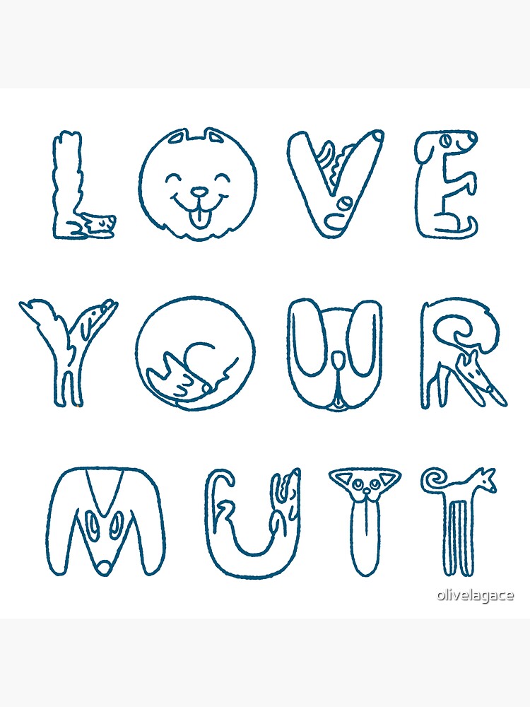 Thumbnail 3 of 3, Sticker, Love Your Mutt designed and sold by olivelagace.