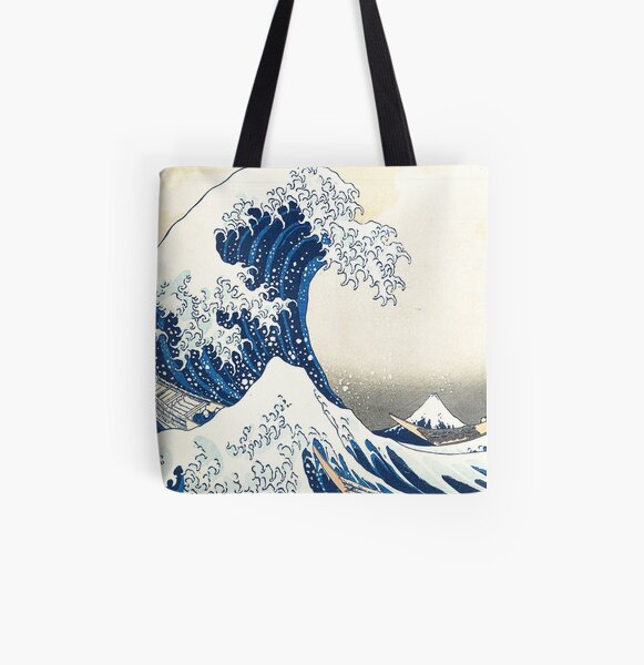 Simply Wallart Hokusai's The Great Wave off Kanagawa - Canvas Tote Bag