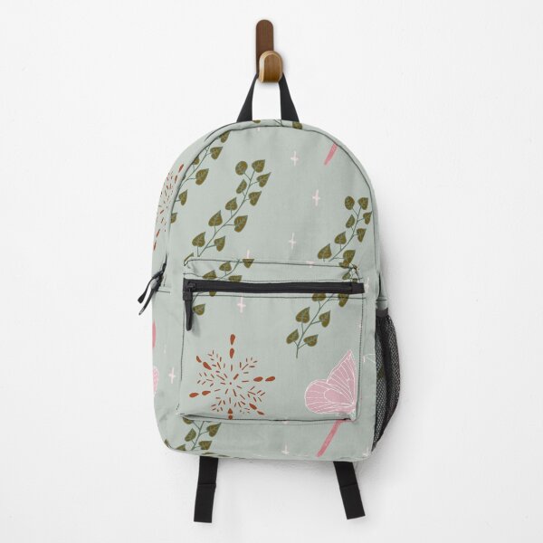 Item preview, Flowers and butterflies - pastel green pink designed and sold by SerahO.