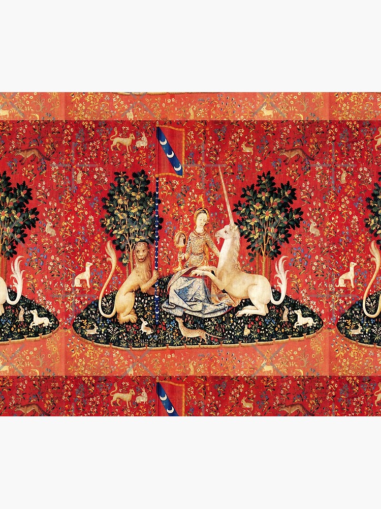 LADY AND UNICORN ,SIGHT Red Green Fantasy Flowers,Animals by BulganLumini