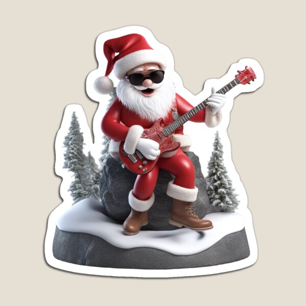 Item preview, Dear Santa & Christmas Gnome Playing Guitar Clipart Sticker, funny family christmas grandpa santa claus and gnomes with guitar design designed and sold by MrPanchoStore.