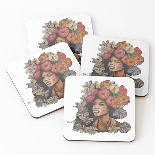 Item preview, African American Woman Floral Abstract Series (4) designed and sold by MugsNstuff Live Love Create!.