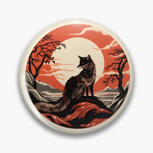 Item preview, Japanese Fox Kitsune designed and sold by Yana Grech.