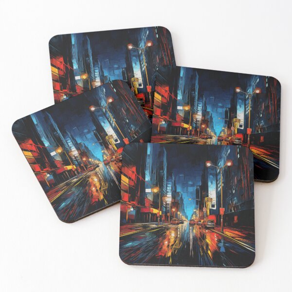Item preview, Abstract digital painting of a city designed and sold by Whimsicalhub.