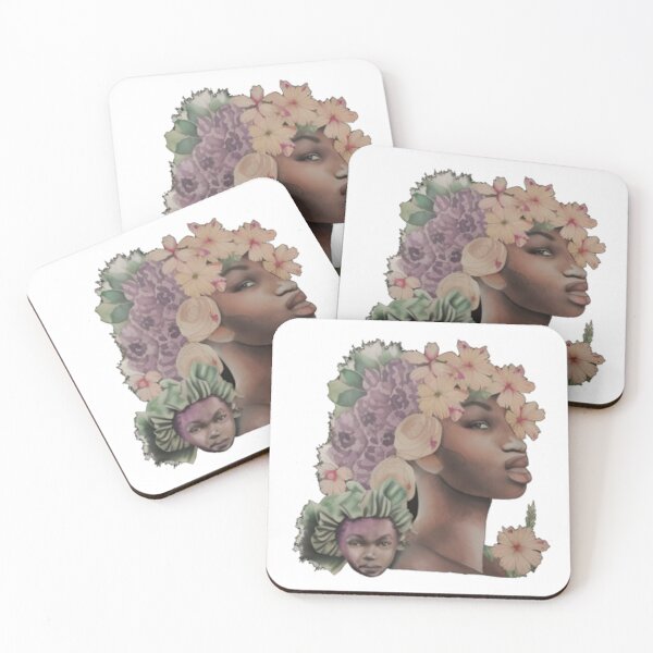 Item preview, African American Woman Floral Abstract Series (8) designed and sold by MugsNstuff Live Love Create!.