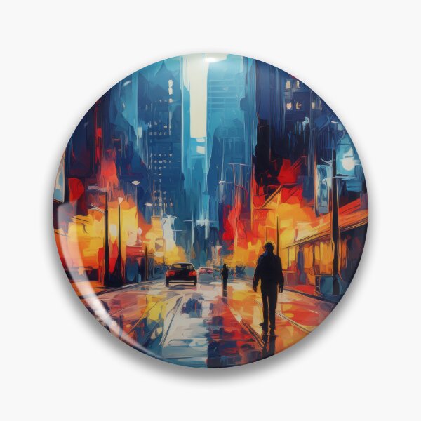 Item preview, Abstract digital painting of a city designed and sold by Whimsicalhub.