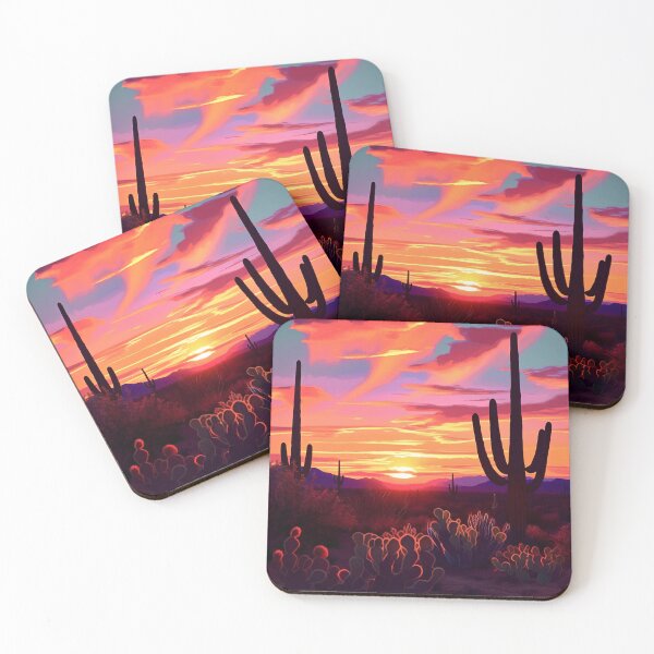 Item preview, "Vibrant Desert Dusk: Saguaro Sunset Symphony" designed and sold by polonuim210.