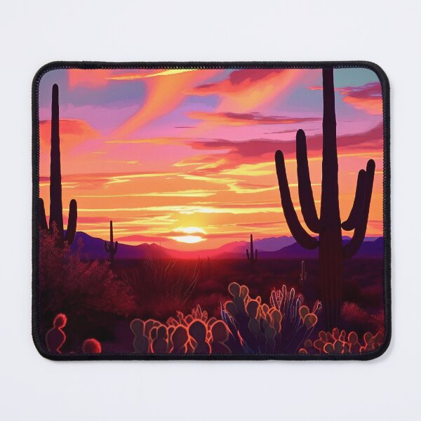 Item preview, "Vibrant Desert Dusk: Saguaro Sunset Symphony" designed and sold by polonuim210.