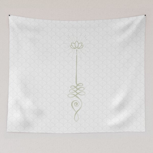 Item preview, Unalome with Fan Background - Snow + Tea designed and sold by Irene Estelle.