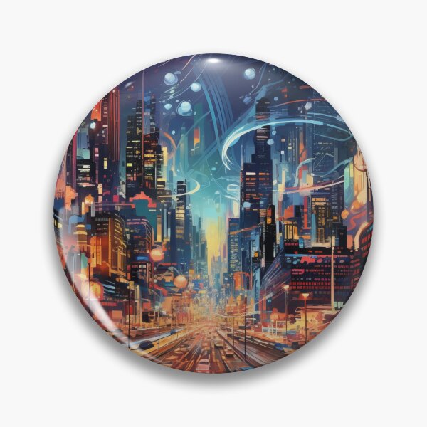 Item preview, Abstract digital painting of a city designed and sold by Whimsicalhub.