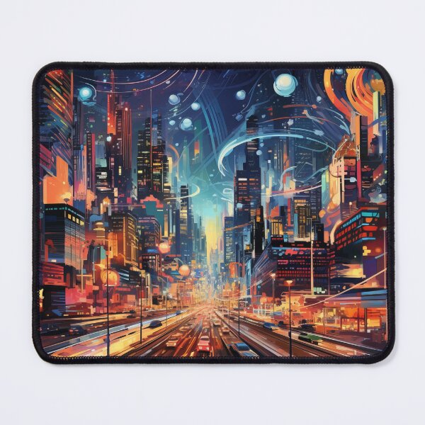 Item preview, Abstract digital painting of a city designed and sold by Whimsicalhub.