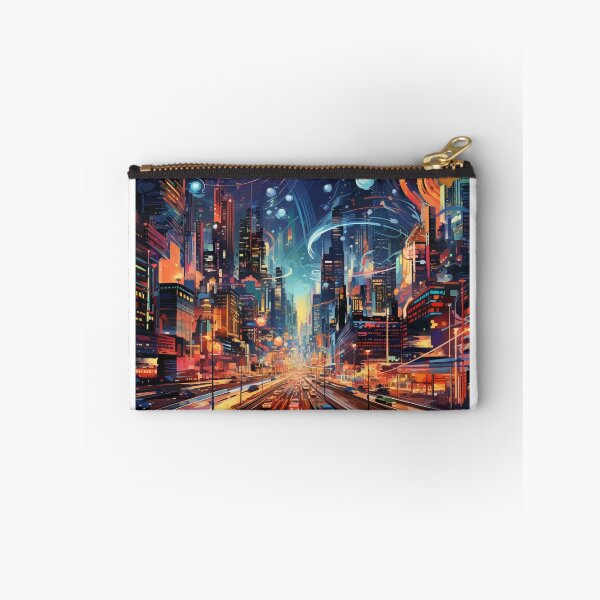 Item preview, Abstract digital painting of a city designed and sold by Whimsicalhub.
