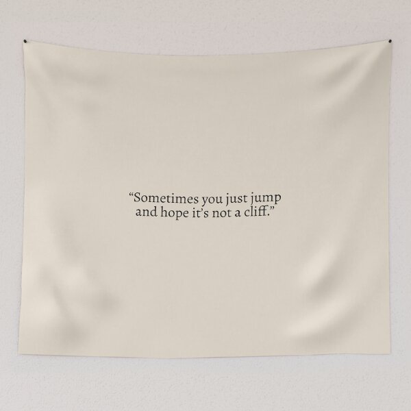 Item preview, "Sometimes you just jump and hope it's not a cliff" - Red, White & Royal Blue Quote designed and sold by bubblytank.