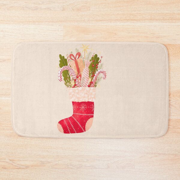 Item preview, Christmas Stocking with Candy Cane and Gifts designed and sold by BookishSpace1.