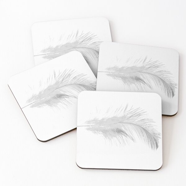Item preview, Faint black lines of feathers on a white background designed and sold by pipikijung.