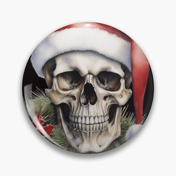 Item preview, christmas skull wearing a santa hat designed and sold by aipaint.