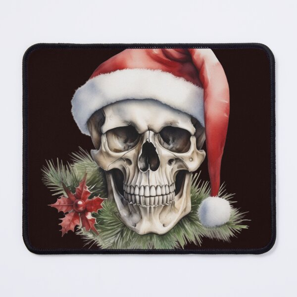 Item preview, christmas skull wearing a santa hat designed and sold by aipaint.