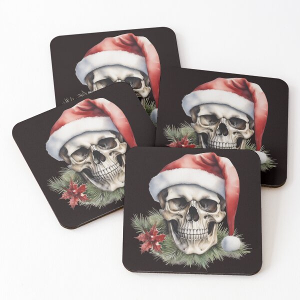 Item preview, christmas skull wearing a santa hat designed and sold by aipaint.