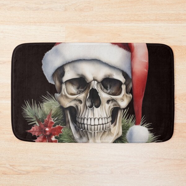 Item preview, christmas skull wearing a santa hat designed and sold by aipaint.