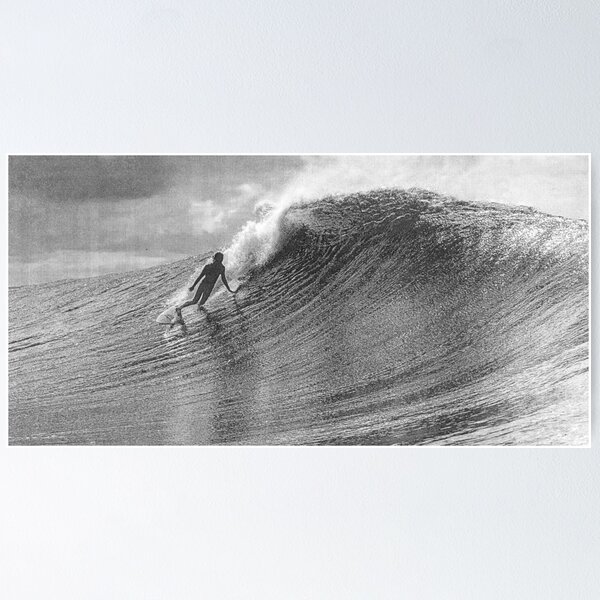 Item preview, black and white surfing designed and sold by soulsurferart.