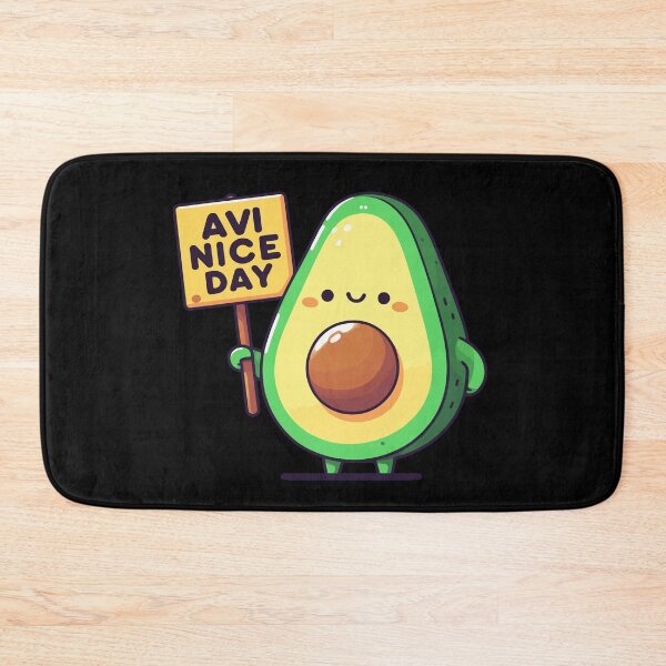 Item preview, Avocado's Cheerful Greeting. Avocado says "AVI NICE DAY" designed and sold by Lukasz Kobylka.