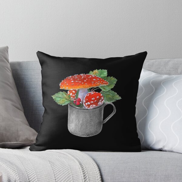 Item preview, Amanita mushrooms and hawthorn berries in mug designed and sold by stasia-ch.