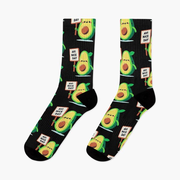 Item preview, Avocado's Cheerful Greeting. Avocado says "AVI NICE DAY" designed and sold by Lukasz Kobylka.