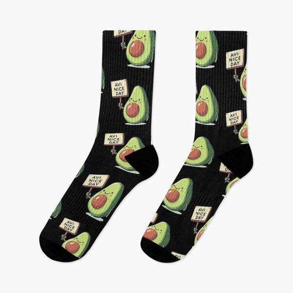 Item preview, Avocado's Cheerful Greeting. Avocado says "AVI NICE DAY" designed and sold by Lukasz Kobylka.