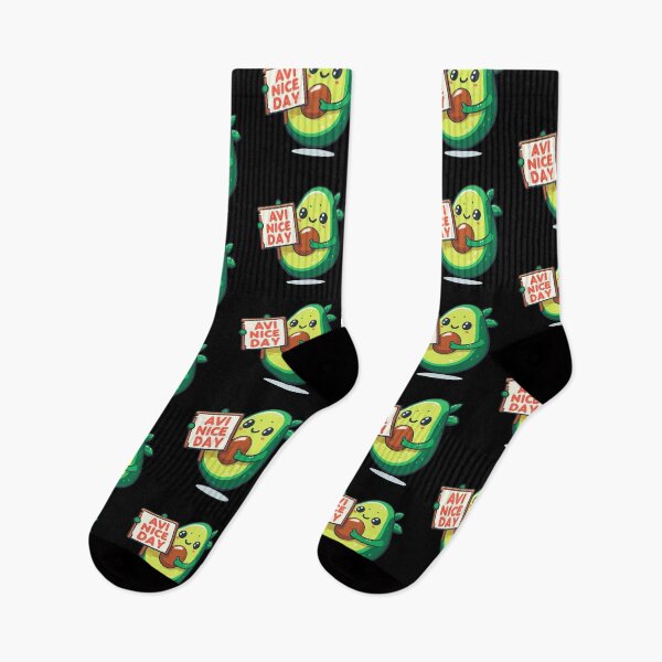 Item preview, Avocado's Cheerful Greeting. Avocado says "AVI NICE DAY" designed and sold by Lukasz Kobylka.