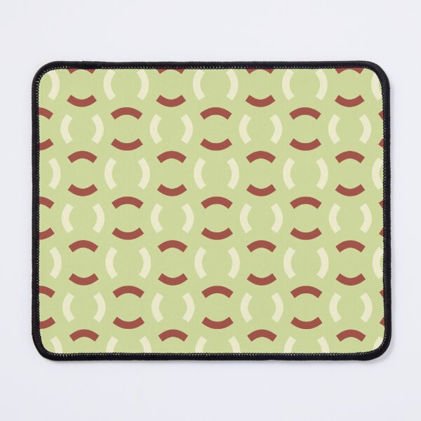 Item preview, Olive Green Cream Maroon Semi-circles Arcs Lines Curves Waves Modern Retro Geometry Art Deco Vintage Pattern designed and sold by PenguinForests.