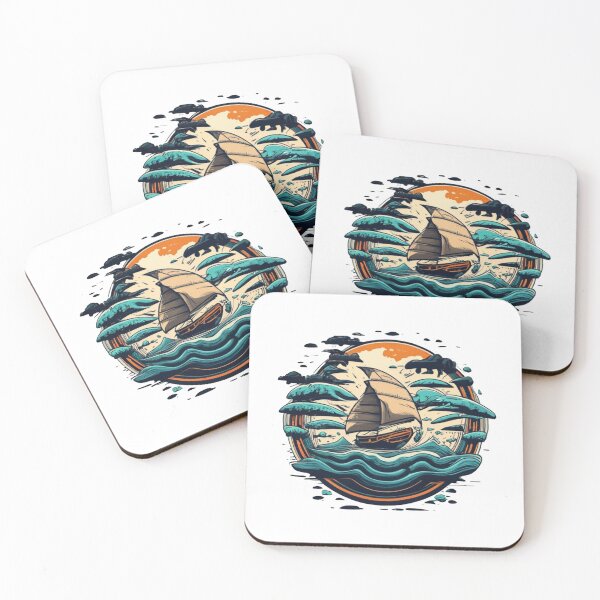 Item preview, Ship In Sea While Storming Coool Illustration  designed and sold by Attire mukashaf.