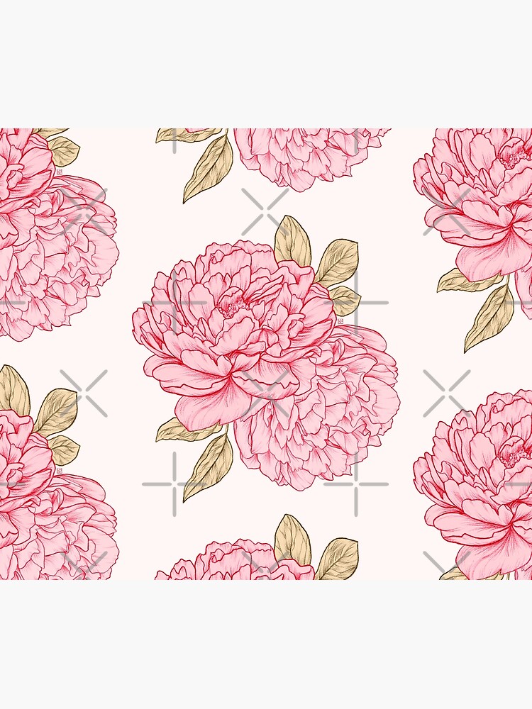 Aperçu 5 sur 5. Rideau de douche avec l'œuvre Pivoines roses créée et vendue par LauraOConnor.