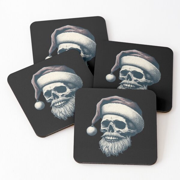 Item preview, Retro Holiday Revival: Vintage Skull with Santa Hat designed and sold by HeadTurningArt.