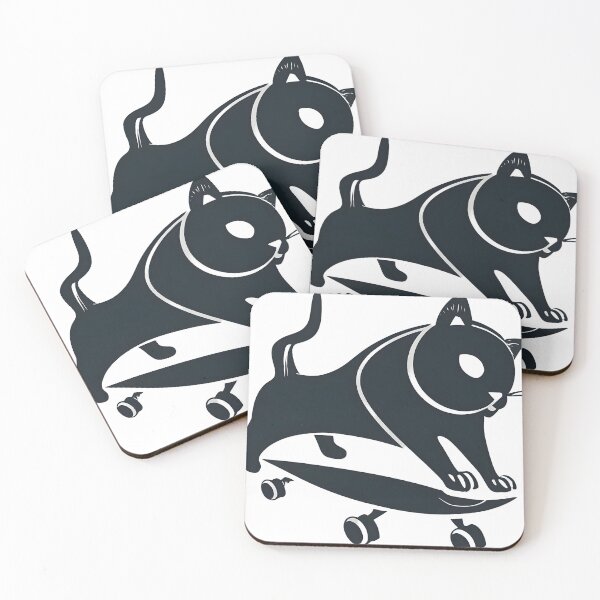 Item preview, black cat skateboard club designed and sold by SabyDigitalArt.