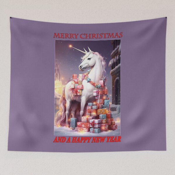 Item preview, Christmas Unicorn cute fantisy art designed and sold by LorrieBee.